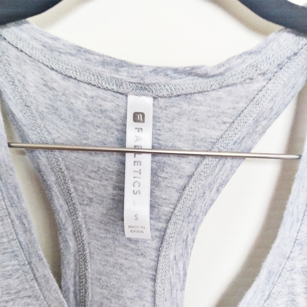 Fabletics Heather Gray Workout Athletic Racerback… - image 4